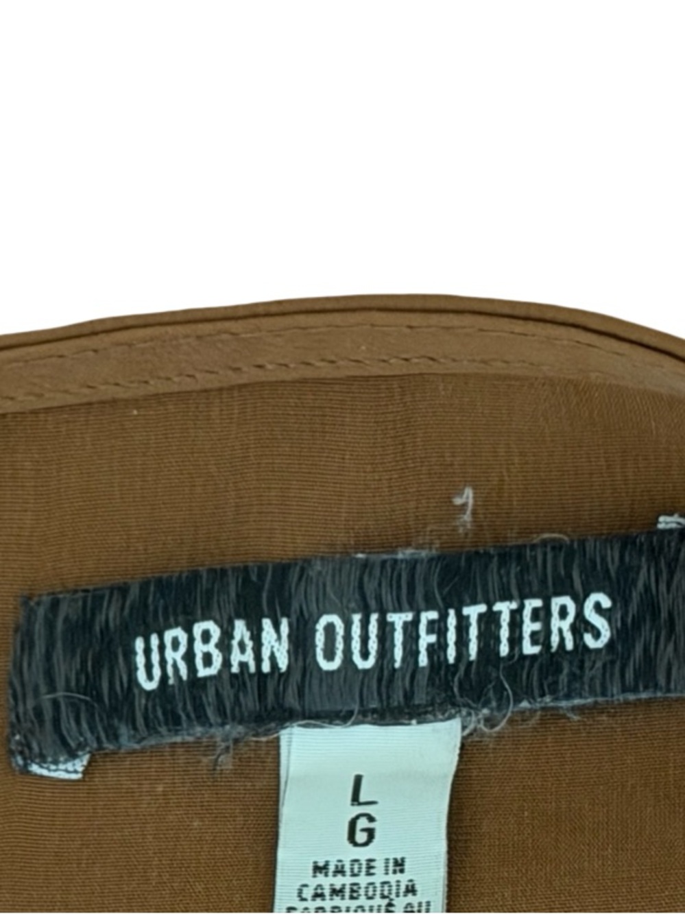 Urban Outfitters Brown Mini Dress Tie Strap A-Line Size Large - Picture 5 of 8